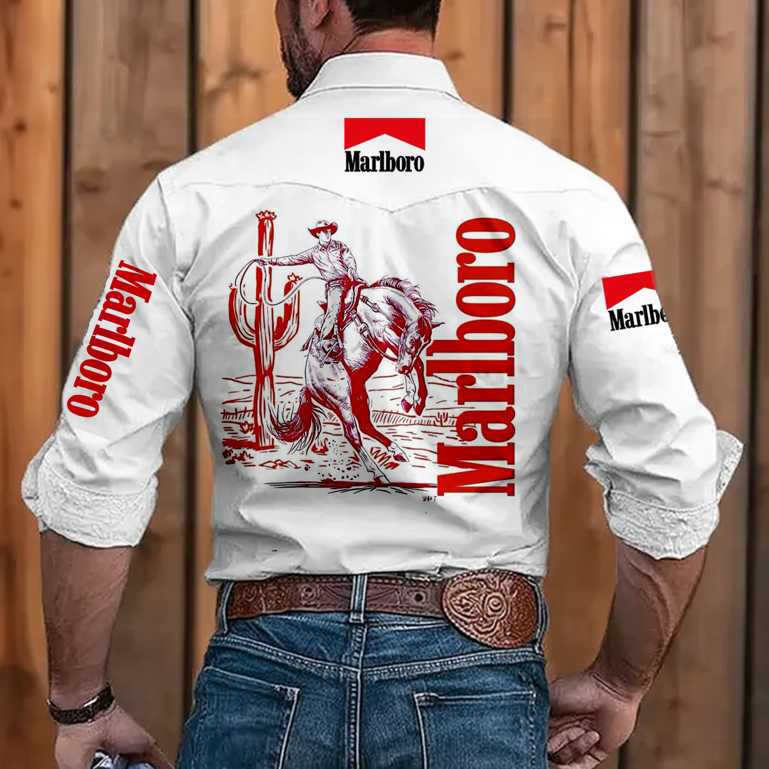 Western Cowboy Shirt with Iconic Rider Design