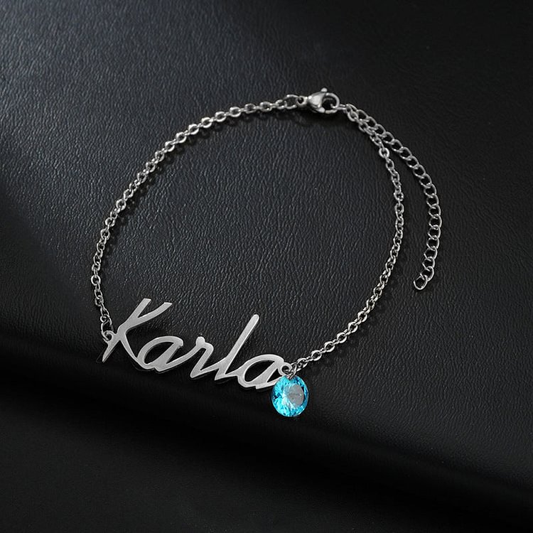 12 Color Birthstone Name Bracelet