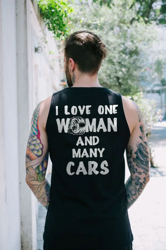 I Love One Woman And Many Cars Men's Tank - Devcarry