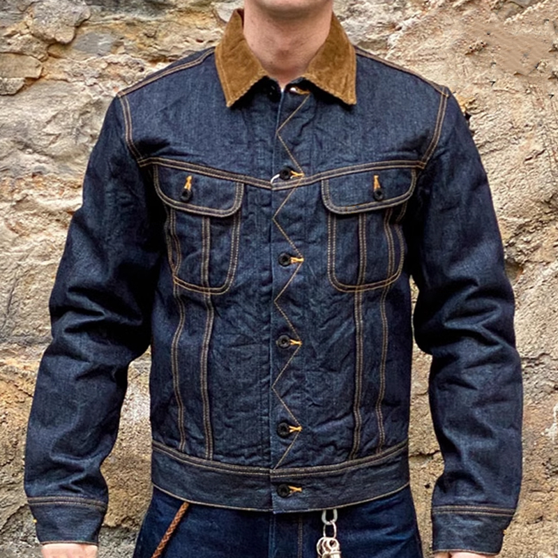 Men's Vintage Denim Patchwork Corduroy Jacket