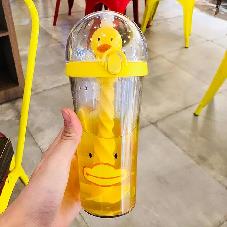 4 Colors Kawaii Duck/Pig/Cat/Bear Suck Water Bottle SP14463