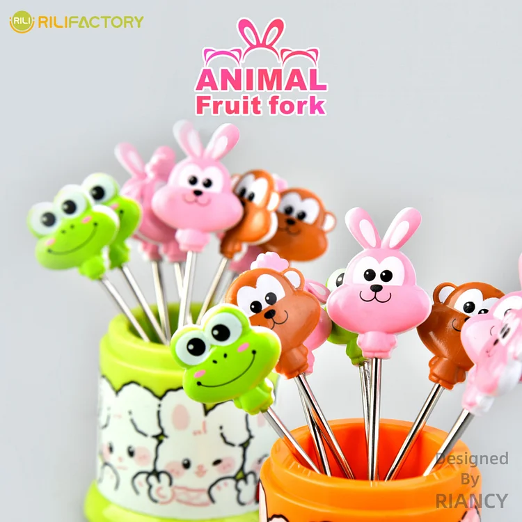 Cartoon Joy Rabbit Fruit Fork Rilifactory