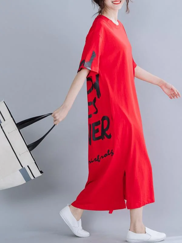 New Loose Oversize Letter Printed Dress