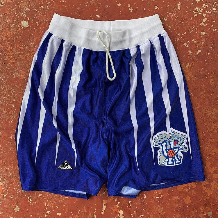 Blue retro sports basketball shorts