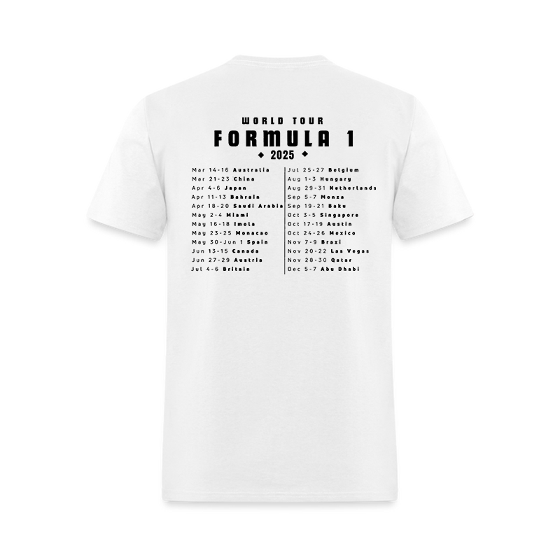 World Tour Formula 1 2025 Printed Men's T-shirt - Devcarry