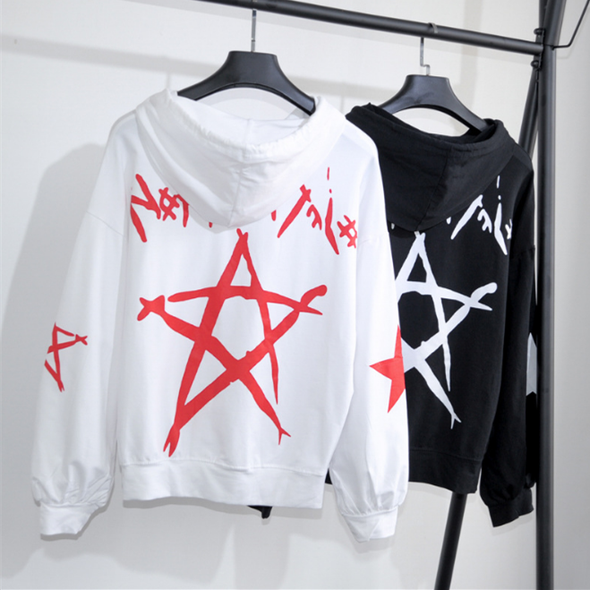 White Star Pentagram Harajuku Hoodie Jumper SP1711115