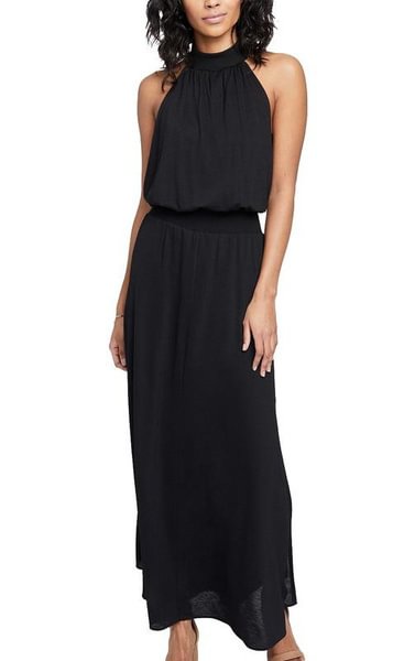 RACHEL Rachel Roy | Exposed Side Maxi Dress | Black - Life is Beautiful for You - SheChoic