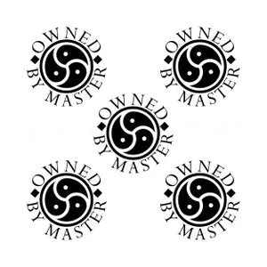 pornhint Pornhint 5 BDSM Temporary Tattoos, Owned By Master Circling Triskelion Symbol for Master and Slave Erotic Kinky Hot Sex Game Play