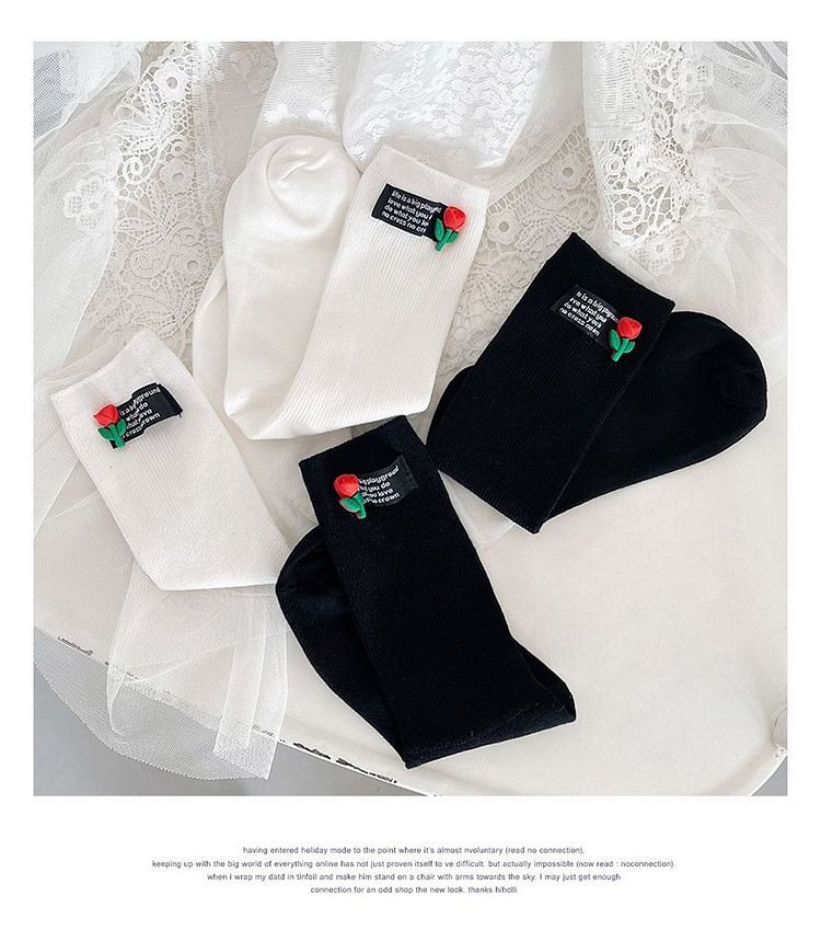 Applique Crew Socks Bn1019