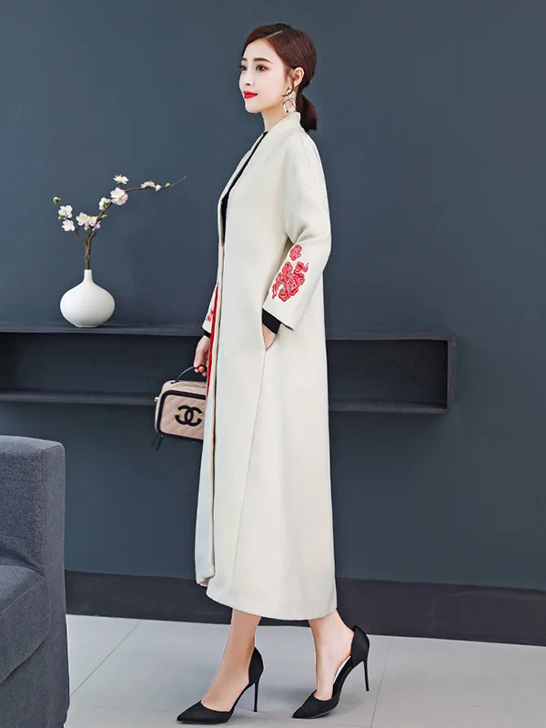 Retro Oriental Charm Solid Color Tang Suit  Overcoat