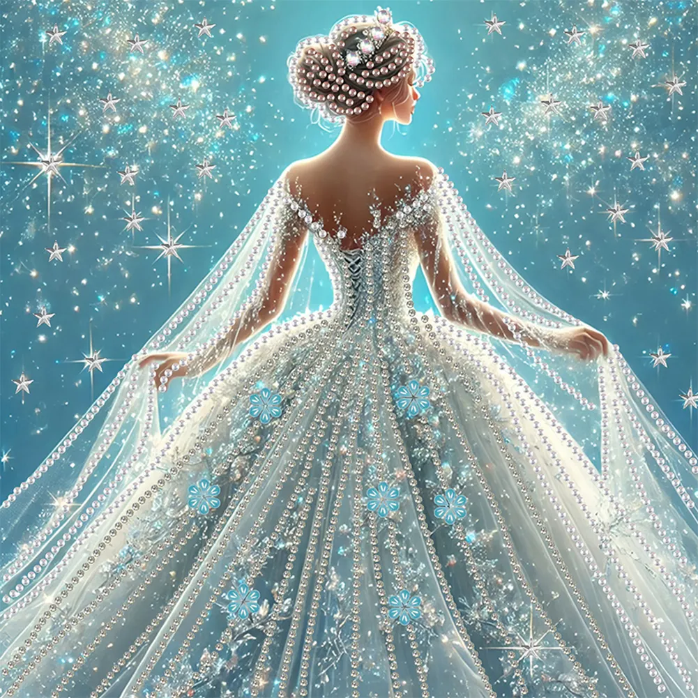 Diamond Painting - Partial Special Shaped - Girl With Dress Hem (30*30CM)