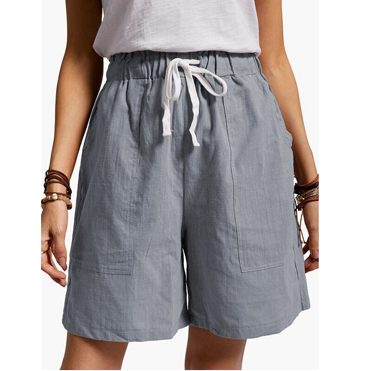Comstylish Casual solid color pocket shorts