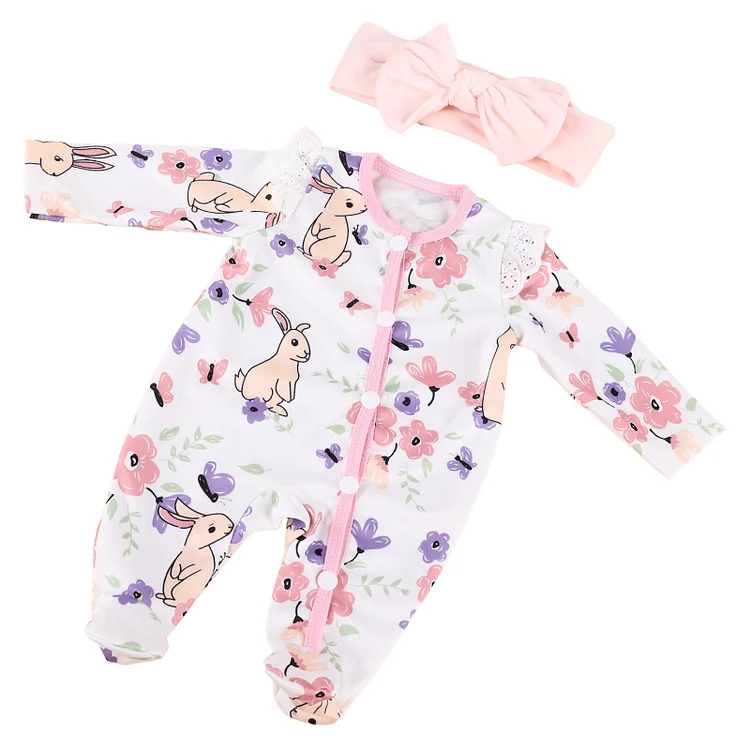 17"-20" Reborn Baby Girl Doll Clothing 2-Pieces Set Accessories
