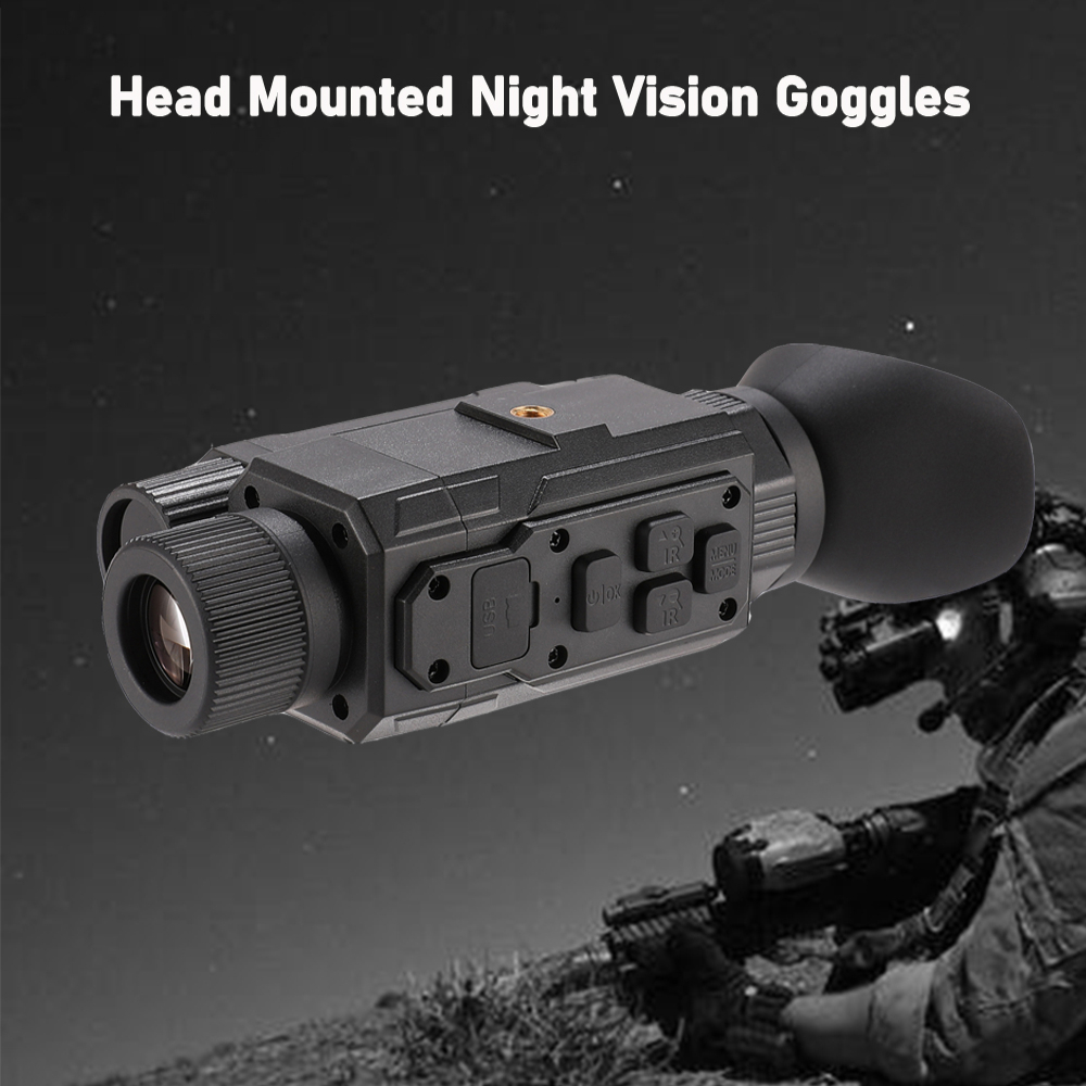 BekinTek Helmet Mounted Night Vision Monocular Head Mountable NVG Goggles Rechargeable Optics Telescope IR Full Dark Night View Camera 7x Infrared 8x Digital Zoom 1080 Video Record 8M Photo with 32G TF Card 8