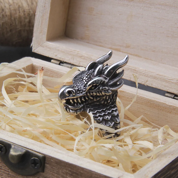 Viking Dragon Stainless Steel Ring
