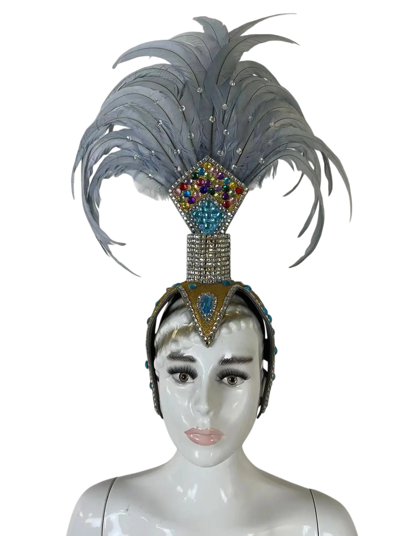 VCSHOES Feather headdress samba costume carnival halloween party bar performance hat makeup dance wings parade