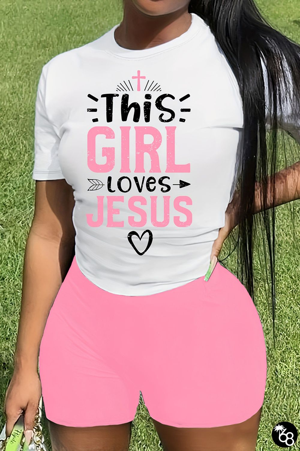 Casual Print Patchwork O Neck Short Sleeve Two Pieces | 168DEAL