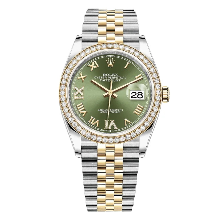 Rolex DATEJUST 36mm Oystersteel yellow gold and diamonds m126283rbr
