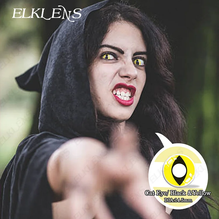 Halloween Cat's-Eye Yellow Cosplay Contact Lenses