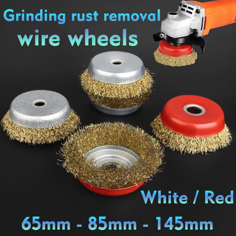 Rotary Steel Wire Brush Drill Polishing Cup Wheel Set Tool Rust Removal 9953