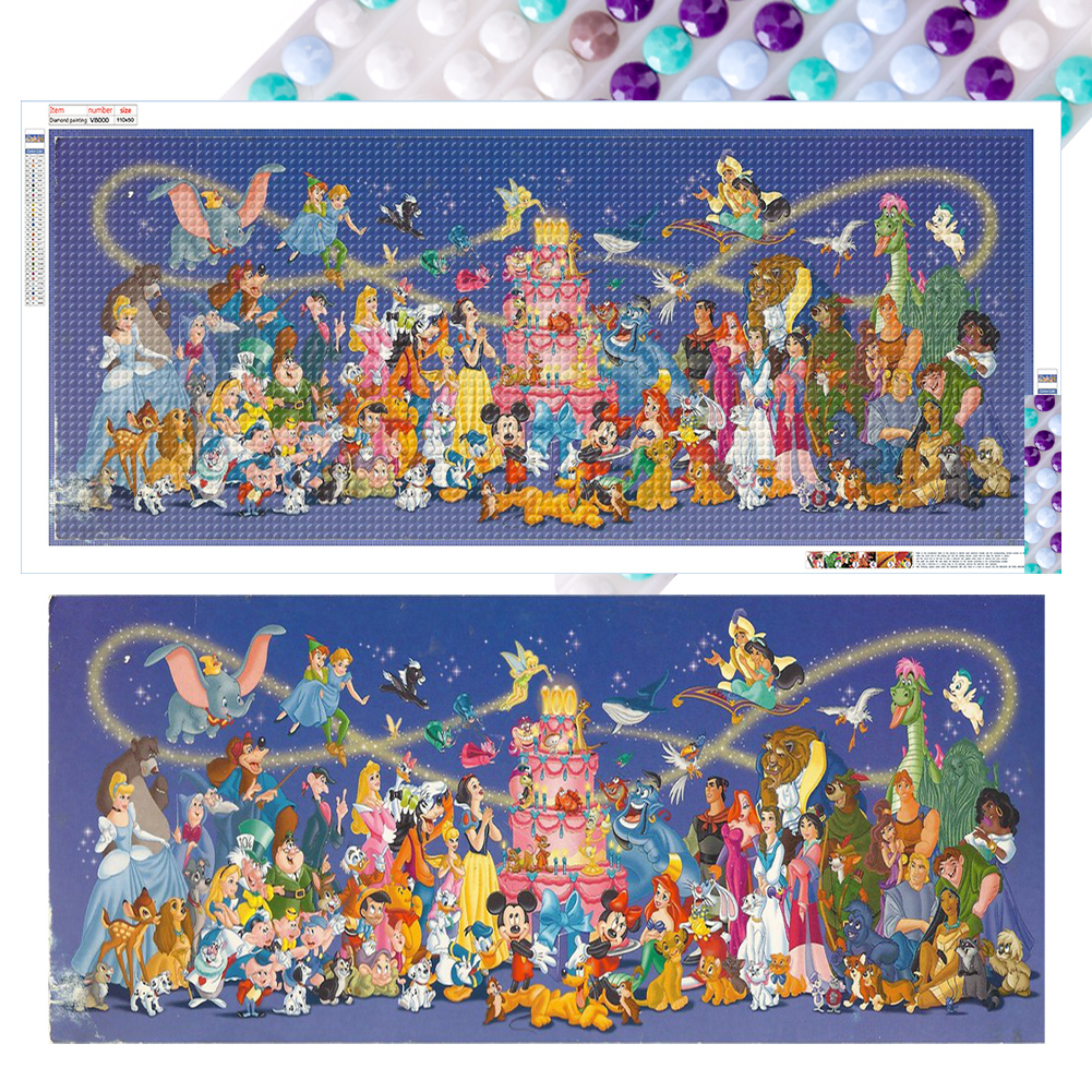 Disney 100Th Anniversary Character Collection 110*50cm(canvas) full round drill diamond painting