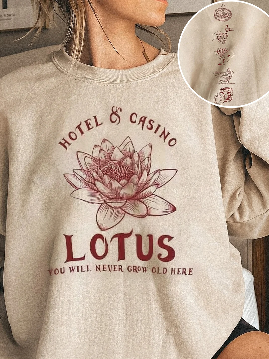 Percy Jackson Lotus Hotel And Casino Sweatshirt / DarkAcademias /Darkacademias