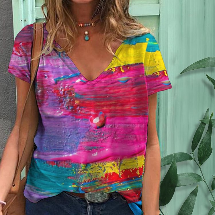 Watercolor Bloom Print T-Shirt