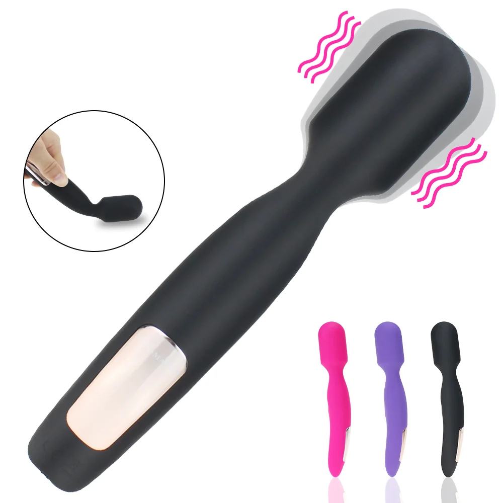 8 Frequency Strong Shock Silicone Wand Vibrator - Rose Toy