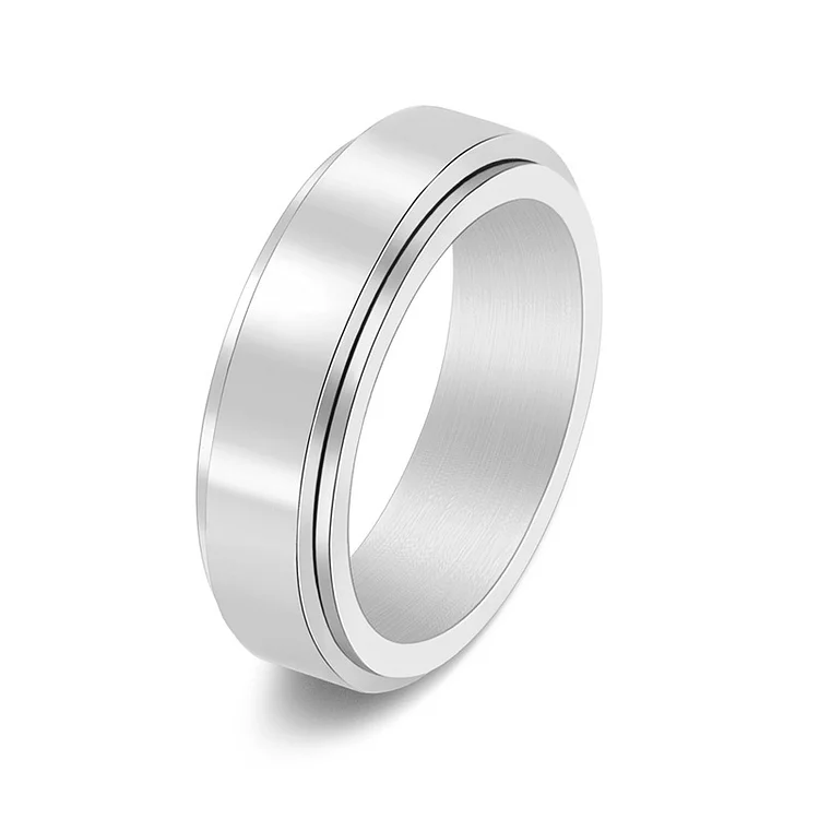 Double Beveled Stainless Steel Frosted Ring