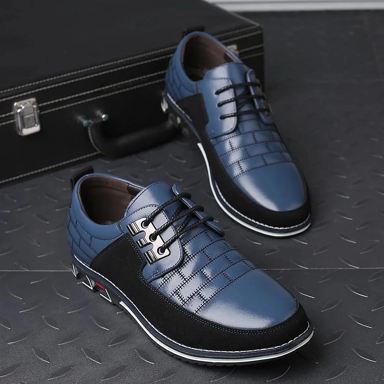 Men's Casual Leather Shoes British Lace Up Business Classic Loafers Oxford Comfortable Breathable Driving Office shopify Stunahome.com