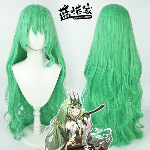Honkai Impact Infinite Ouroboros Mobius Green Curly Wig ON200