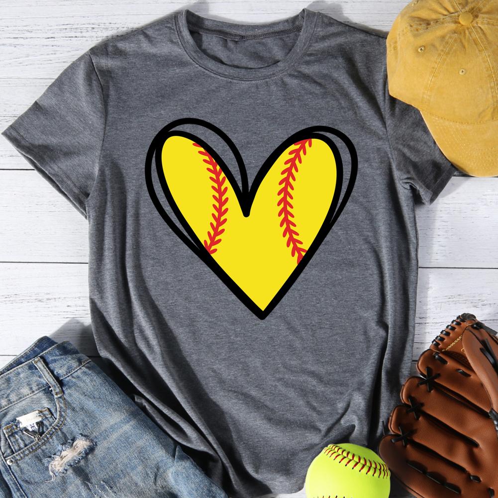 Love Softball Round Neck T-shirt-0025062-Guru-buzz