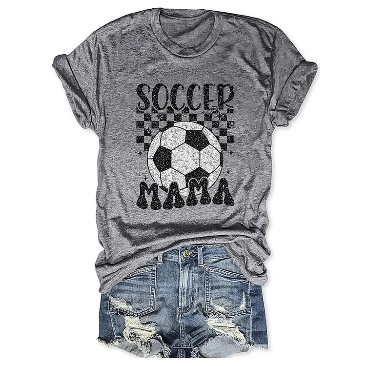Comstylish Retro Soccer Mama Print T-Shirt