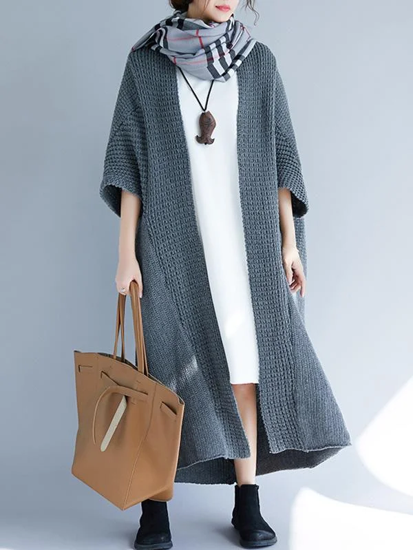 Roomy Special Cut Knitting Cardigan
