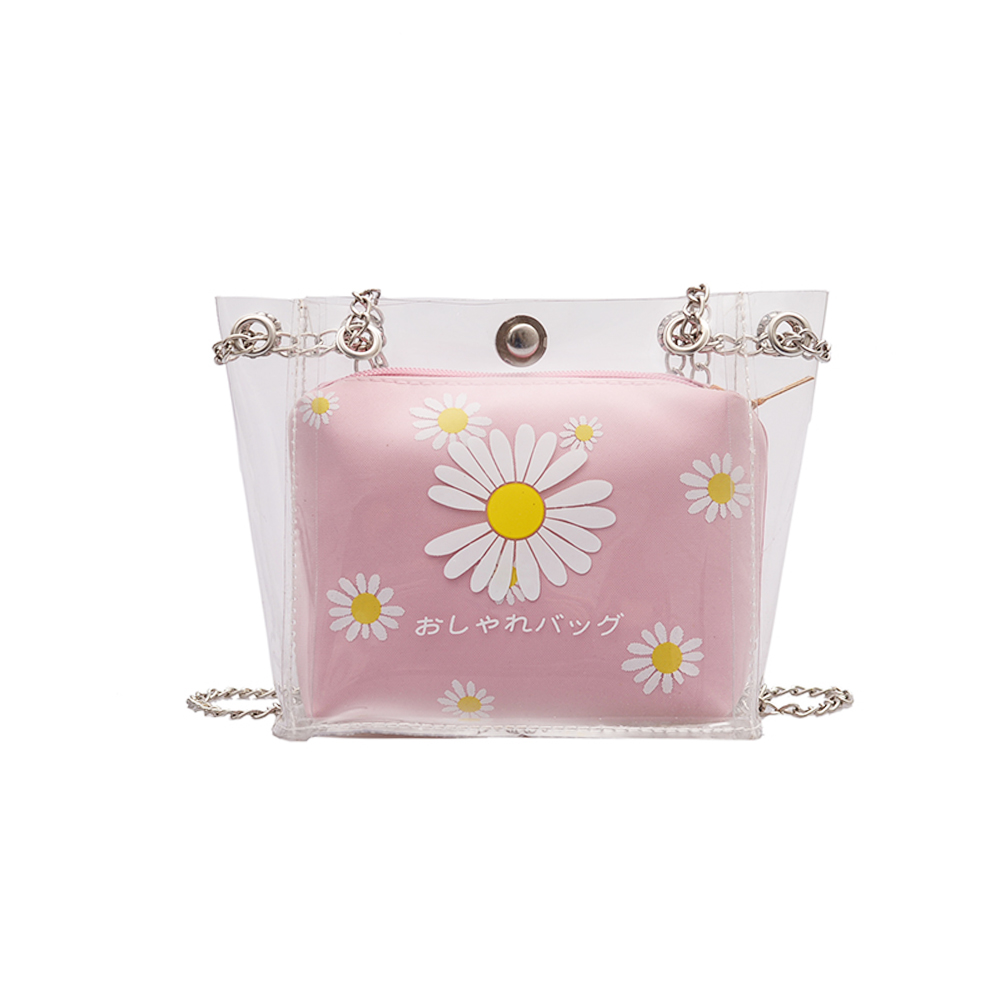 PVC Jelly Shoulder Bag Women Daisy Chain Bucket Messenger Handbag -Pink, 501 Original
PVC Jelly Shoulder Bag Women Daisy Chain Bucket Messenger Handbag -Pink, 501 Original