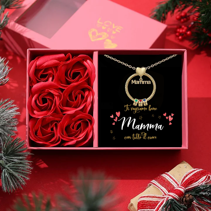 Collana Acciaio Con Ciondolo Mamma E Bambino – Regalo Emozionale Per Festa Della Mamma, Nascita O Compleanno, Catena 45 Cm