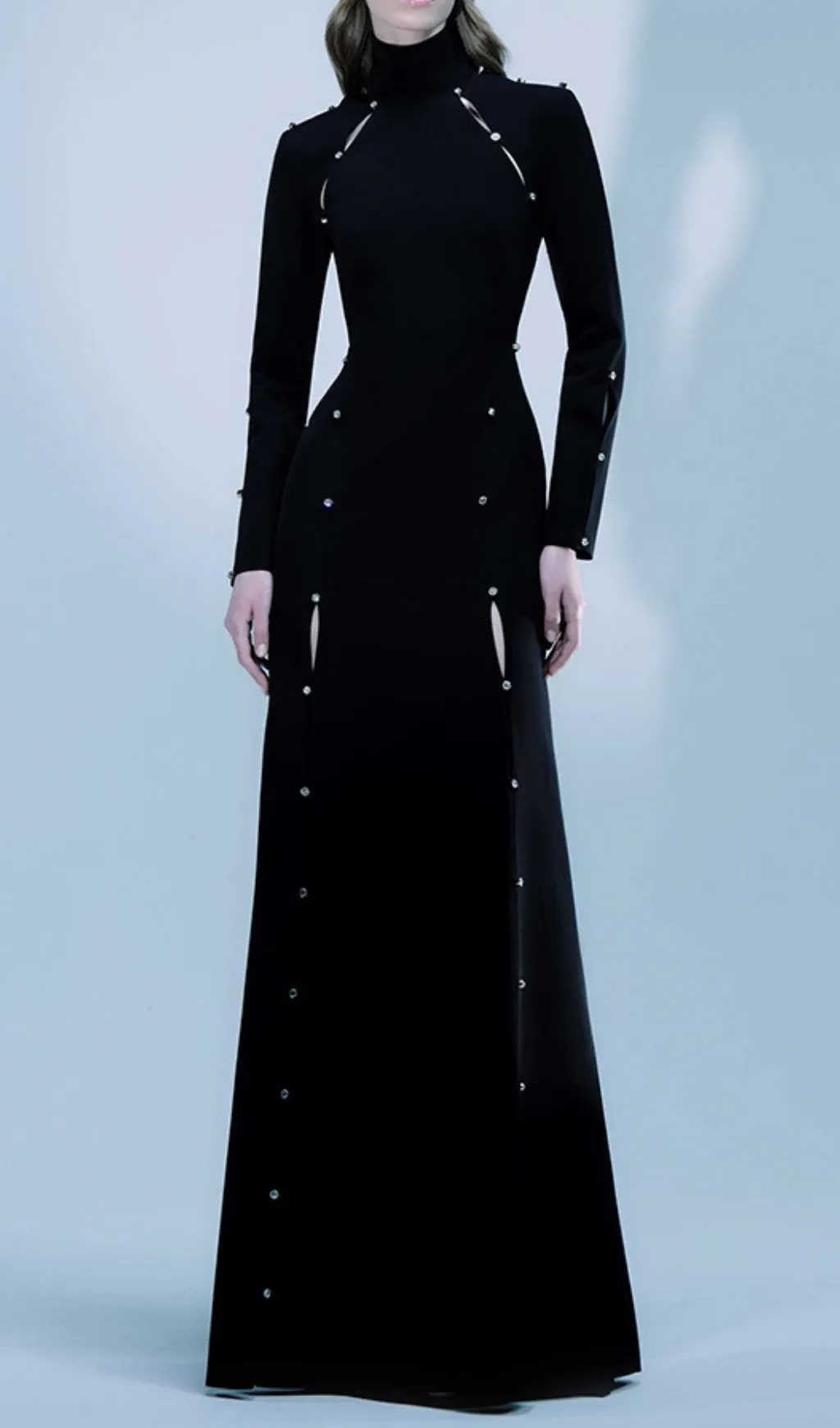 Flowering Girl Women Electa Black Long Sleeve Maxi Dress