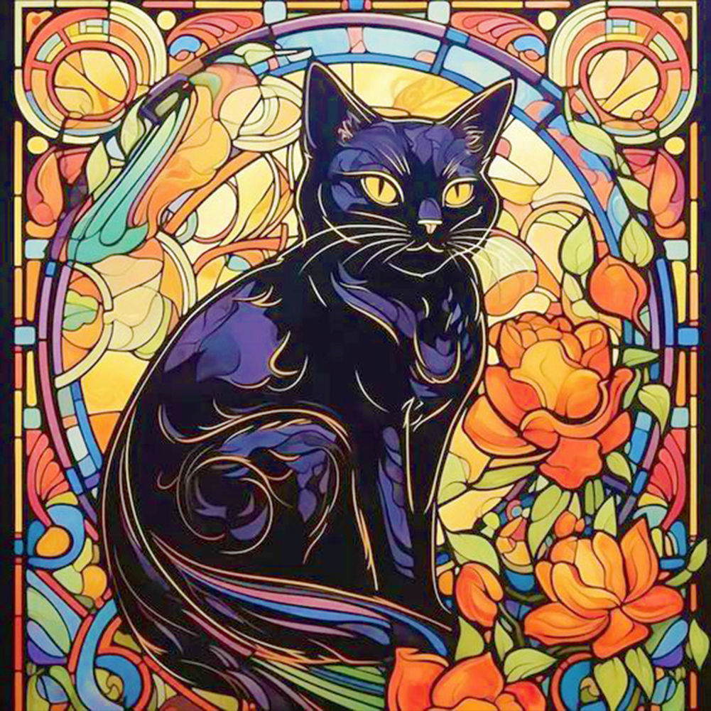 Stained Glass Animal-Full Round Diamond Painting-30*30CM