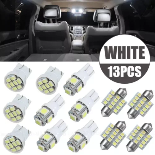 Dronehint 13x Car Interior Parts LED Lights Kit For Car Dome License Plate Lamp Bulb White (For: BYD) Parts