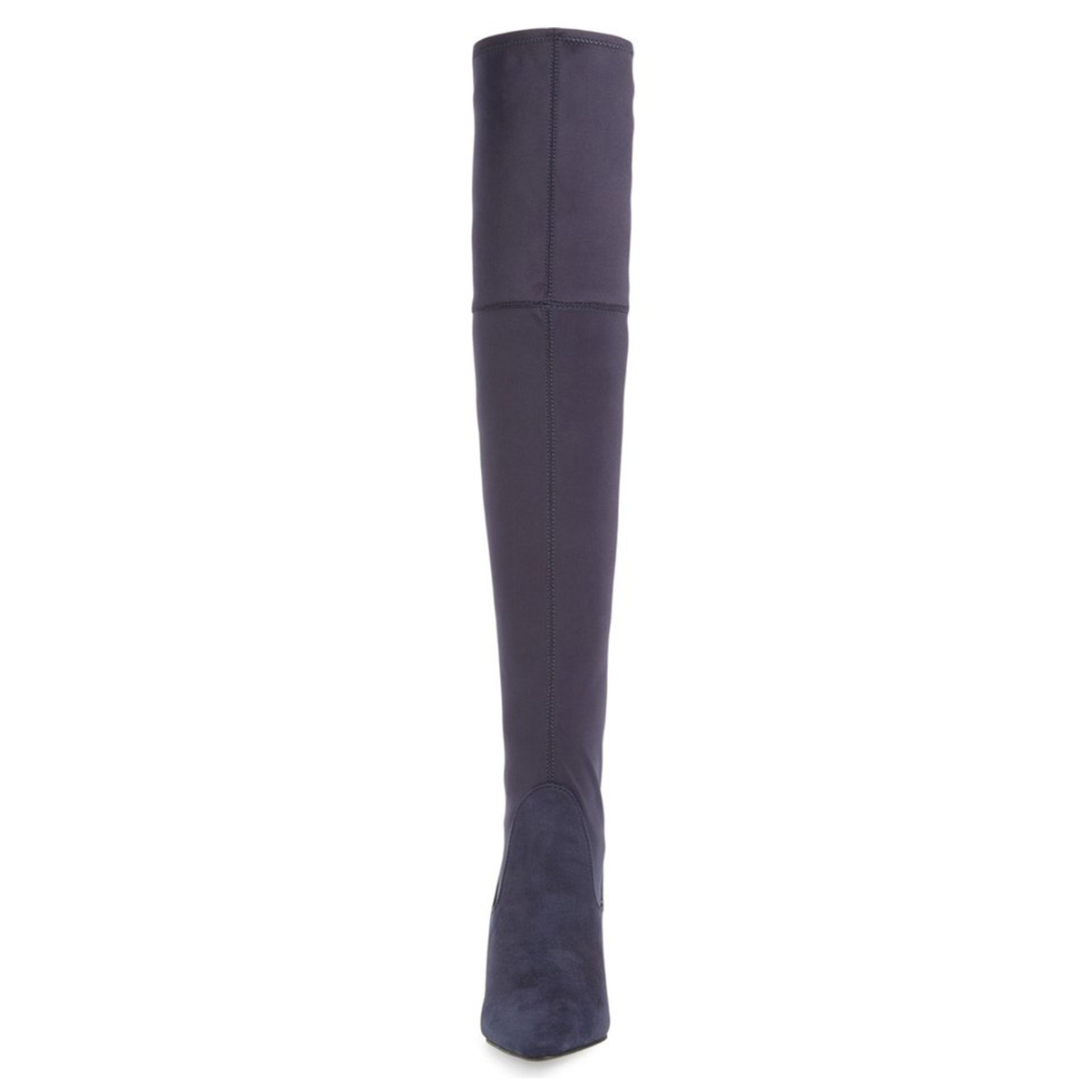 Dark Purple Long Boots Pointy Toe Stiletto Heel Thigh-high Boots|FSJshoes