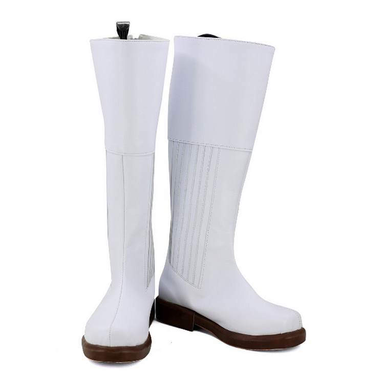 Pricess Leia White Cosplay Shoes Boots Halloween Props