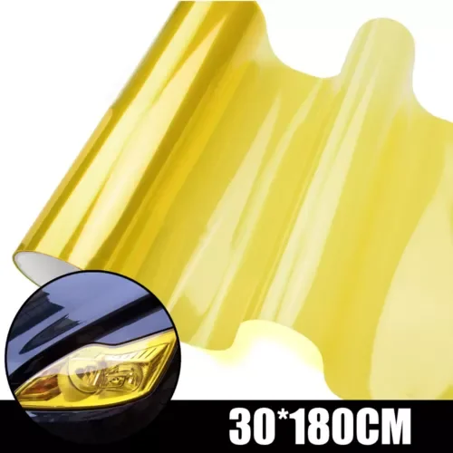 Dronehint Yellow 12"X72" Headlight Taillight Fog Light PVC Tint Overlay Vinyl Film Decor (For: Audi Sport) Parts