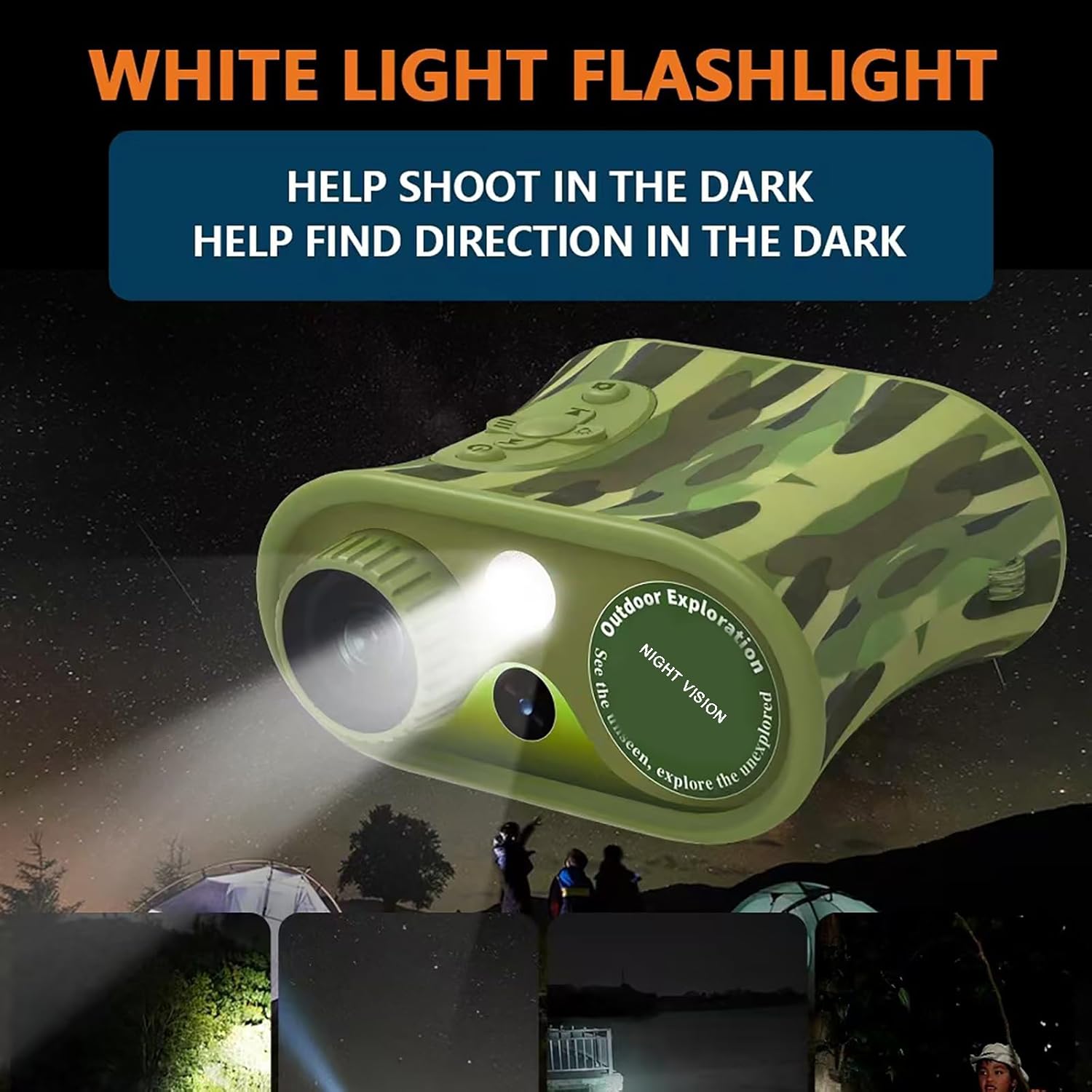 BekinTek Kids Night Vision Binoculars Rechargeable Digital Telescope NVG Infrared Goggles Full Dark Observing Scope 7x IR Adjustment 8x Zoom 2.5K Video Playback 48M Photo 2.4 Inches Large HD Screen with 32G TF Card for Children Day Night Camping Hiking 6