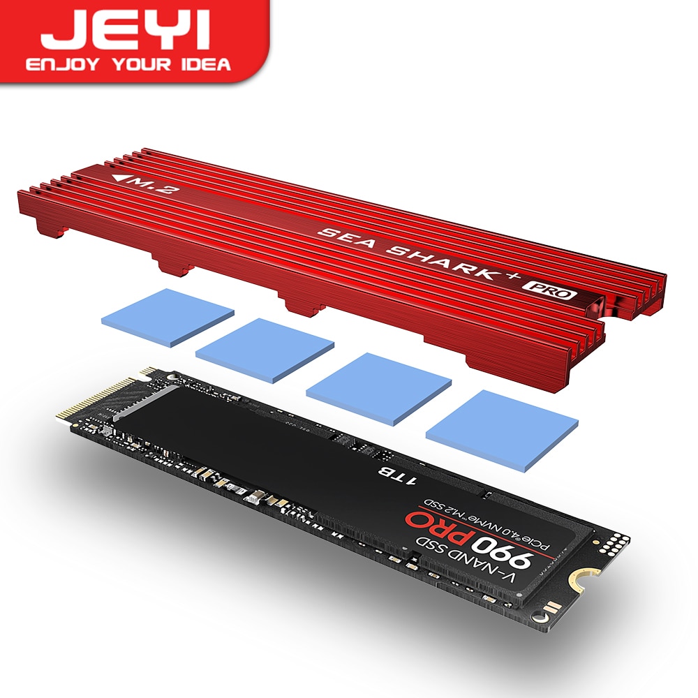 JEYI M.2 SSD Heatsink 2280 SSD Cooler Aluminum DoubleSided Heat Sink