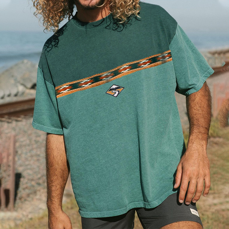 Men's Vintage Print Surf T-Shirt Lixishop 