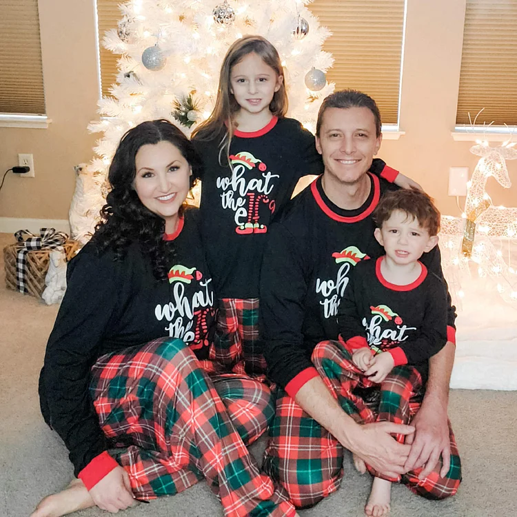 What The Elf Cartoon Print Christmas Family Matching Pajamas Sets