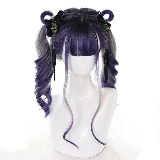 Gradient Purple Grey Wave Long Wig SP14945