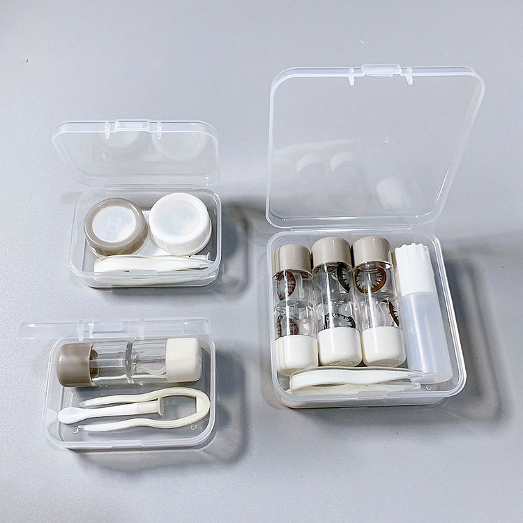 Double head box multi-pack rigid portable lens case