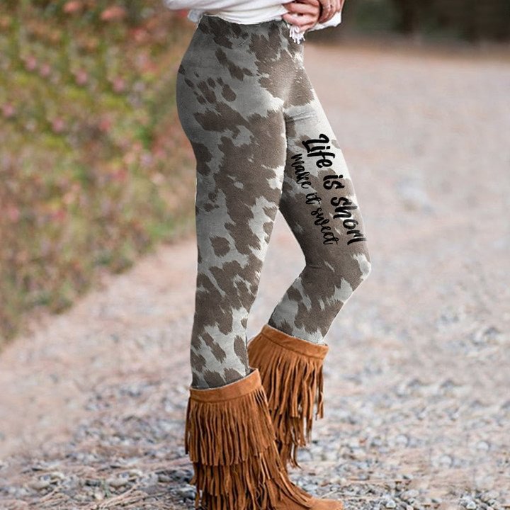 VChics Life Is Show Make It Sweet Print Leggings
