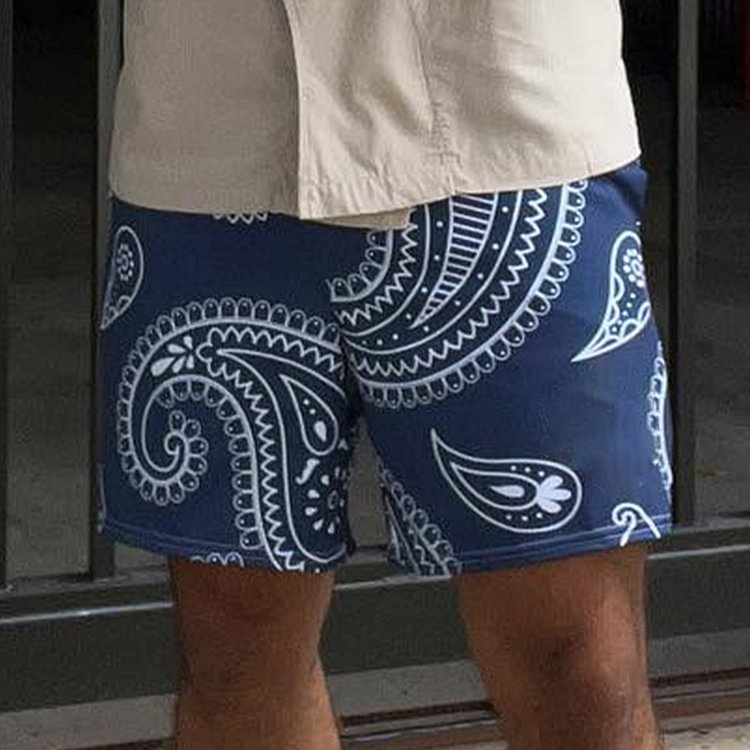 Men's Vintage Print Casual Trend Shorts